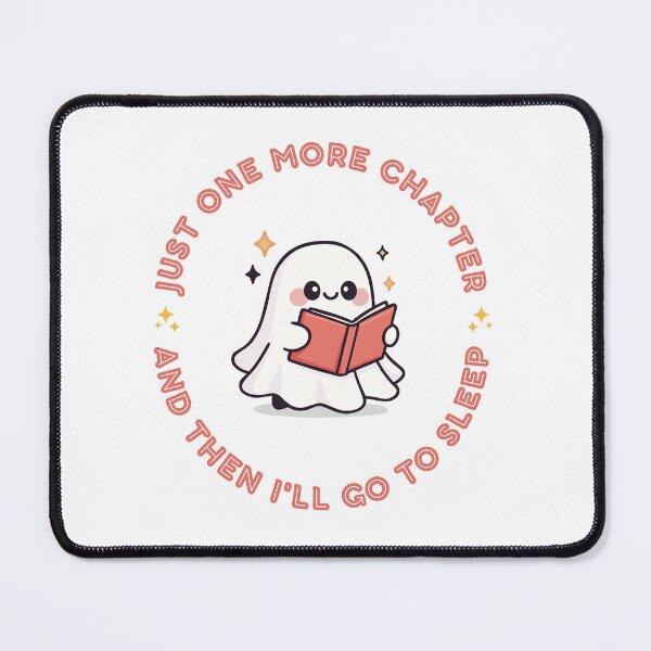 Item preview, Just One More Chapter Cute Reading Ghost Book Lover Badge designed and sold by Snowy Studio Designs.