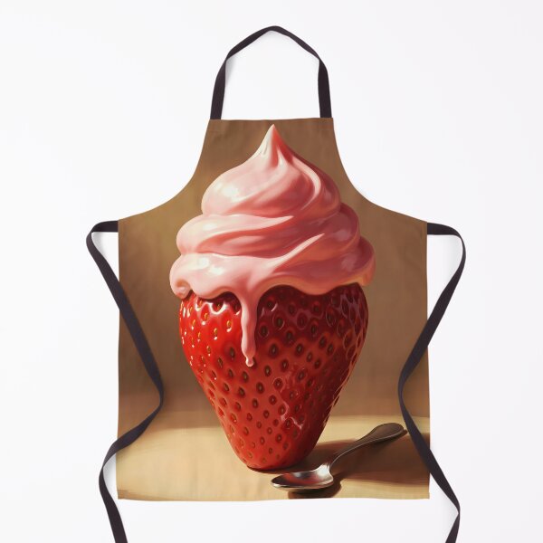 Item preview, Strawberry Gelato on Giant Strawberry – Fantasy Dessert Illustration designed and sold by EmeraldeaArt.