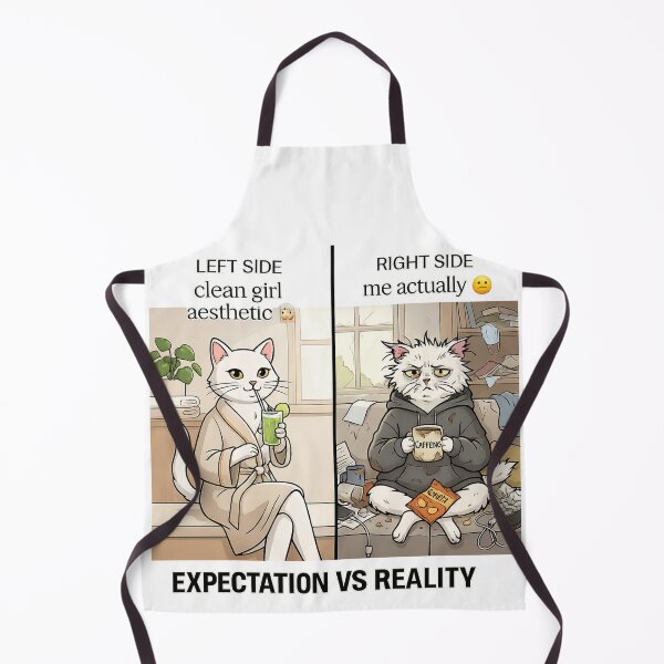 Item preview, Clean Girl Aesthetic vs Reality Funny Cat Expectation Art designed and sold by irfanshikh.