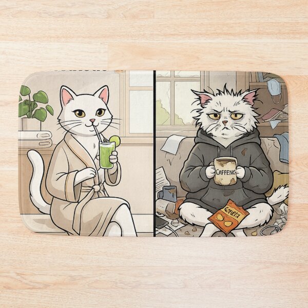 Item preview, Clean Girl Aesthetic vs Reality Funny Cat Expectation Art designed and sold by irfanshikh.