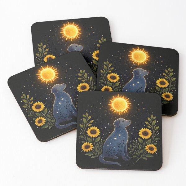 Item preview, Celestial Dog with Sunflowers and Sun designed and sold by 0606PM.