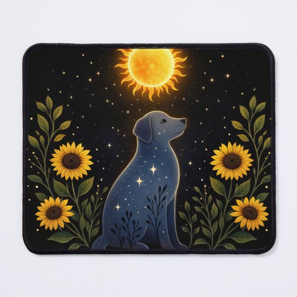 Item preview, Celestial Dog with Sunflowers and Sun designed and sold by 0606PM.