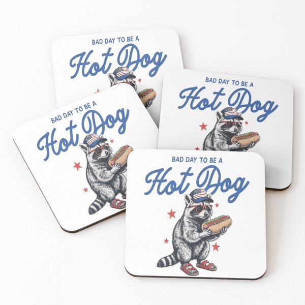 Item preview, Bad Day to Be a Hotdog Funny 4th of July Raccoon designed and sold by Thread&Fable.