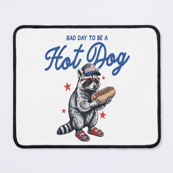 Item preview, Bad Day to Be a Hotdog Funny 4th of July Raccoon designed and sold by Thread&Fable.