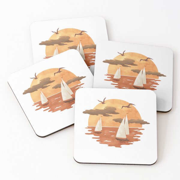 Item preview, Minimalist Sailboats at Sunset designed and sold by Inky-Vibe.