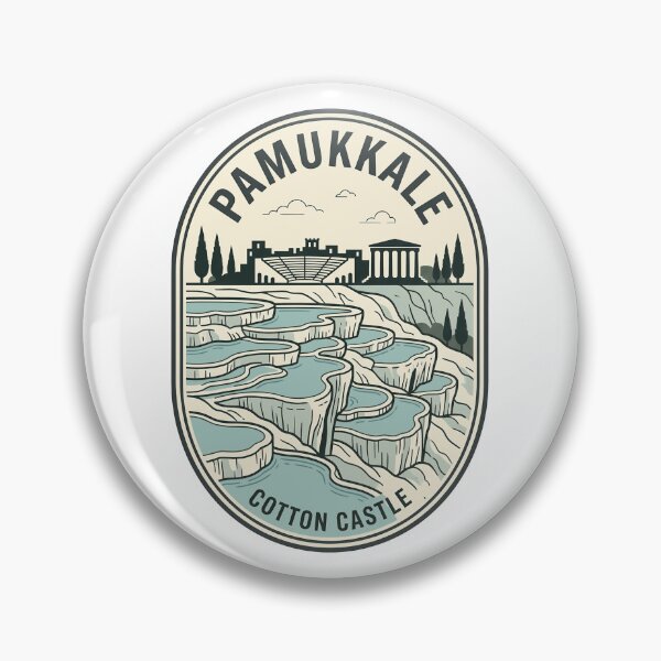 Item preview, Pamukkale Cotton Castle Turkey Vintage Travel Badge designed and sold by k3rstman1.