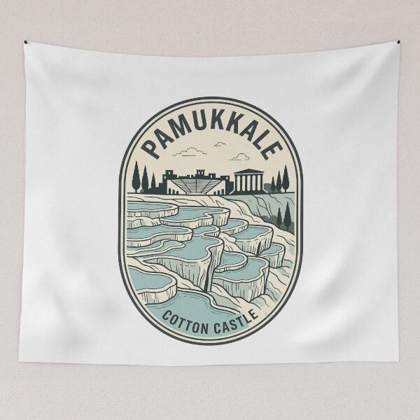 Item preview, Pamukkale Cotton Castle Turkey Vintage Travel Badge designed and sold by k3rstman1.