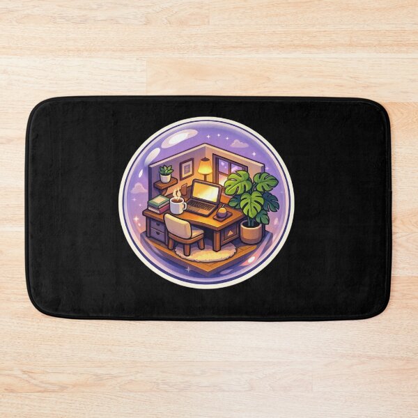 Item preview, Cozy Miniature Bubble Room with Laptop and Coffee Sticker designed and sold by Timeless Junction.