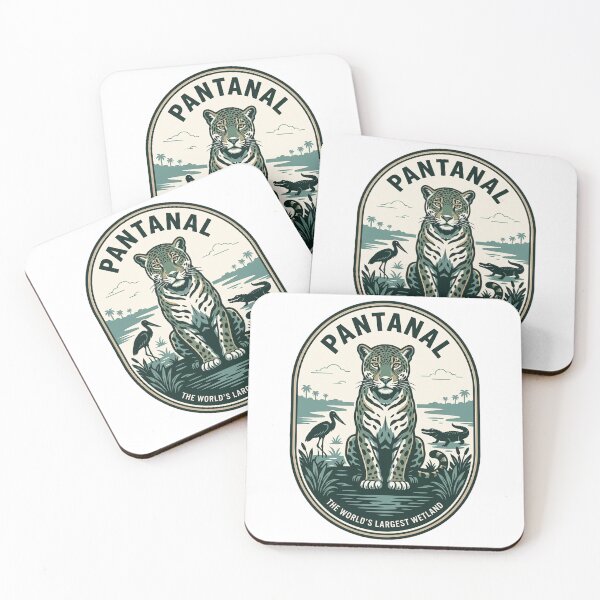 Item preview, Vintage Pantanal Jaguar Brazil Wetland Wildlife Emblem designed and sold by k3rstman1.