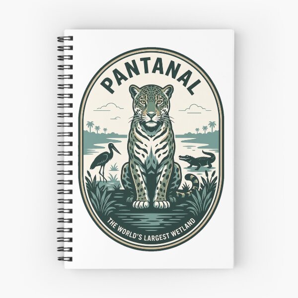 Item preview, Vintage Pantanal Jaguar Brazil Wetland Wildlife Emblem designed and sold by k3rstman1.