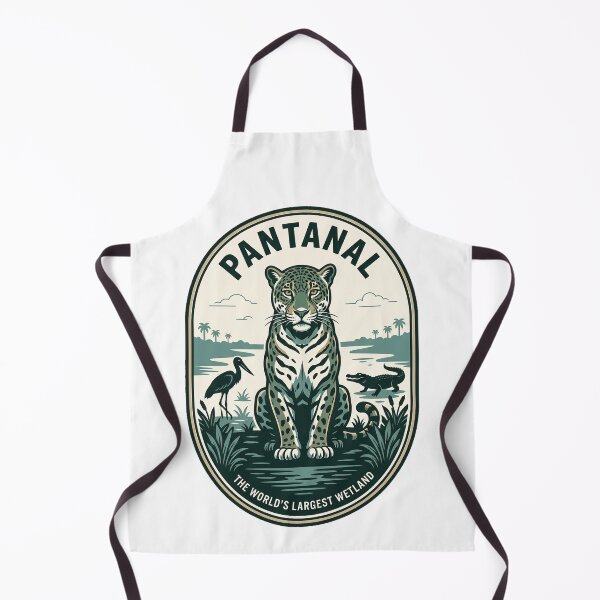 Item preview, Vintage Pantanal Jaguar Brazil Wetland Wildlife Emblem designed and sold by k3rstman1.