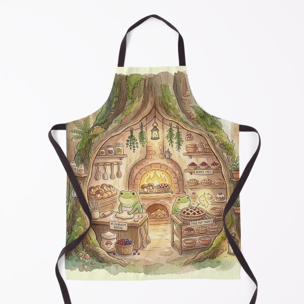 Item preview, Whimsical Froggy Baker in Hollow Tree Watercolor designed and sold by GrabaHuk.