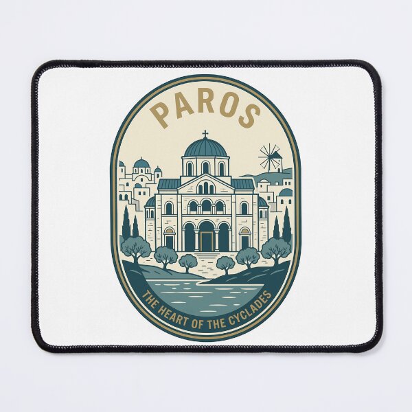 Item preview, Vintage Paros Greece Cycladic Architecture Travel Emblem designed and sold by k3rstman1.