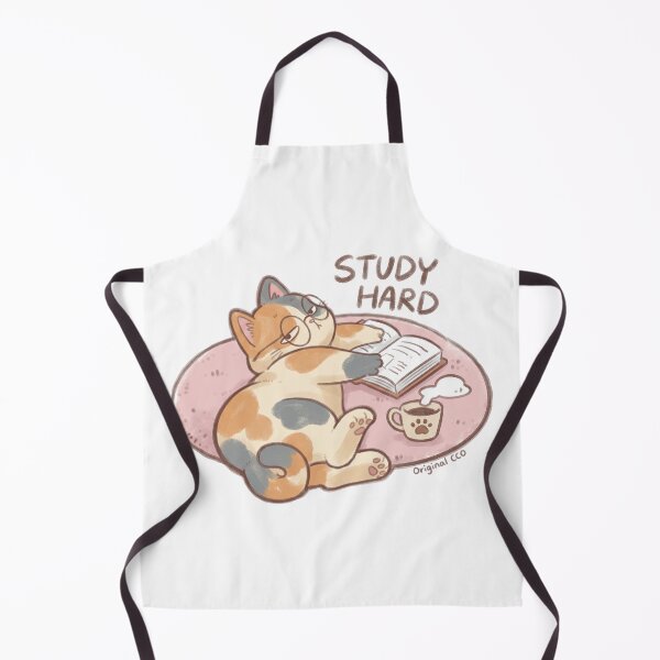Item preview, Cute Lazy Calico Cat Study Hard Retro designed and sold by CrystalMineArts.