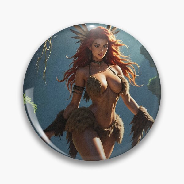 Item preview, Fantasy Jungle Queen Pinup Red Hair designed and sold by HappyOops.