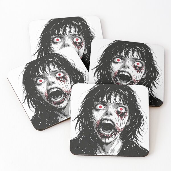 Item preview, Screaming Demon Woman Red Eyes Horror Art designed and sold by ChaoticZenStudio.
