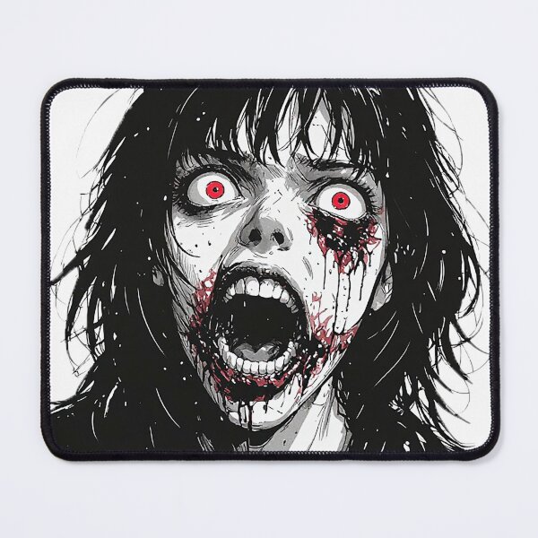Item preview, Screaming Demon Woman Red Eyes Horror Art designed and sold by ChaoticZenStudio.