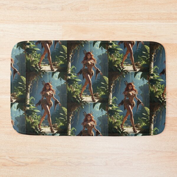 Item preview, Fantasy Jungle Queen Pinup Red Hair designed and sold by HappyOops.
