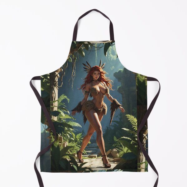 Item preview, Fantasy Jungle Queen Pinup Red Hair designed and sold by HappyOops.
