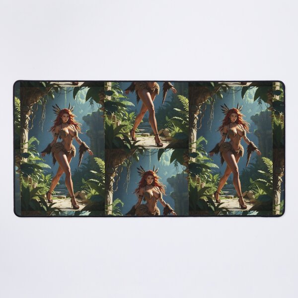 Item preview, Fantasy Jungle Queen Pinup Red Hair designed and sold by HappyOops.