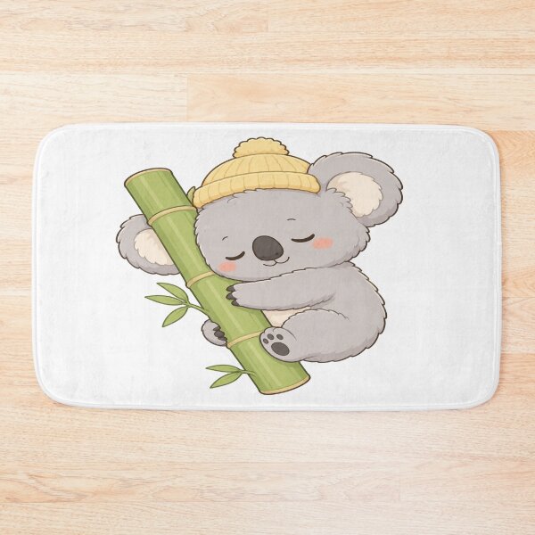Item preview, Cute Sleeping Koala Hugging Bamboo Cartoon Art designed and sold by StickersHul.