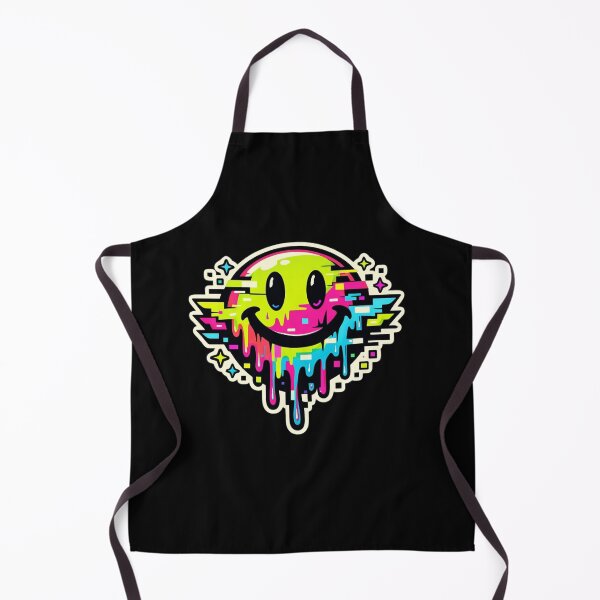 Item preview, Melting Neon Smiley Face Glitch Rave Sticker designed and sold by Timeless Junction.