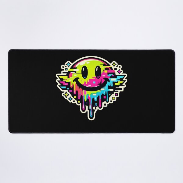 Item preview, Melting Neon Smiley Face Glitch Rave Sticker designed and sold by Timeless Junction.