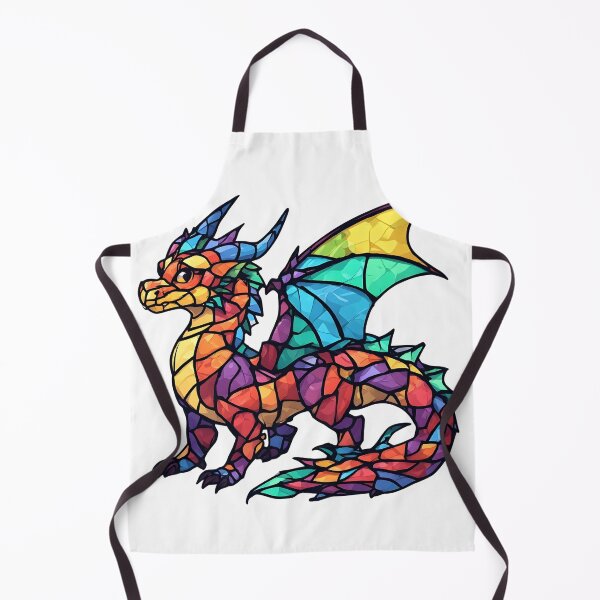 Item preview, Rainbow Stained Glass Dragon – Colorful Fantasy Mosaic Dragon Artwork designed and sold by Karolina’s Cozy Creations.