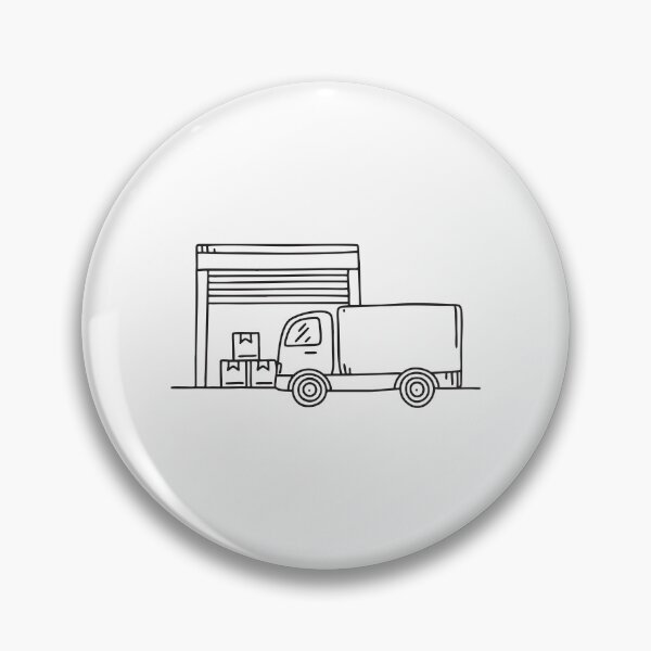 Item preview, Truck Partially Hidden by Warehouse Gate designed and sold by rasagamastore.