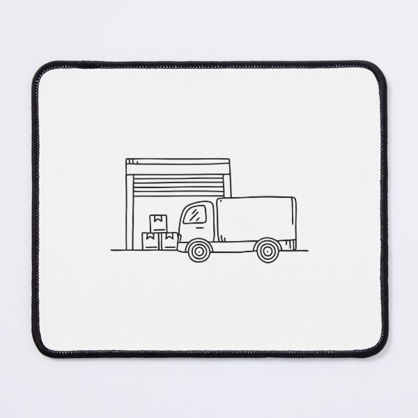 Item preview, Truck Partially Hidden by Warehouse Gate designed and sold by rasagamastore.
