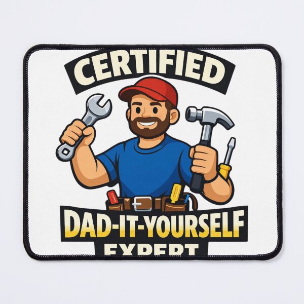 Item preview, Certified Dad-It-Yourself Expert Flat Vector Funny Fathers Day Gift For Handyman Dad designed and sold by Print Loft.