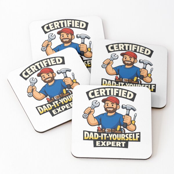 Item preview, Certified Dad-It-Yourself Expert Flat Vector Funny Fathers Day Gift For Handyman Dad designed and sold by Print Loft.