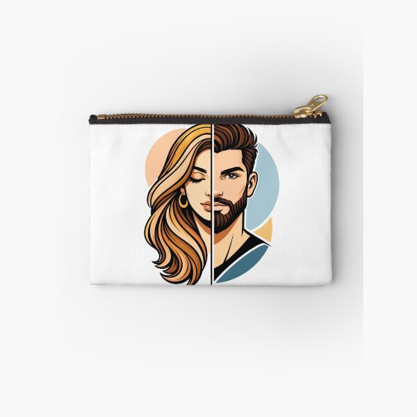 Item preview, Half Man Half Woman Face Vector Art designed and sold by Krincydigitalart.