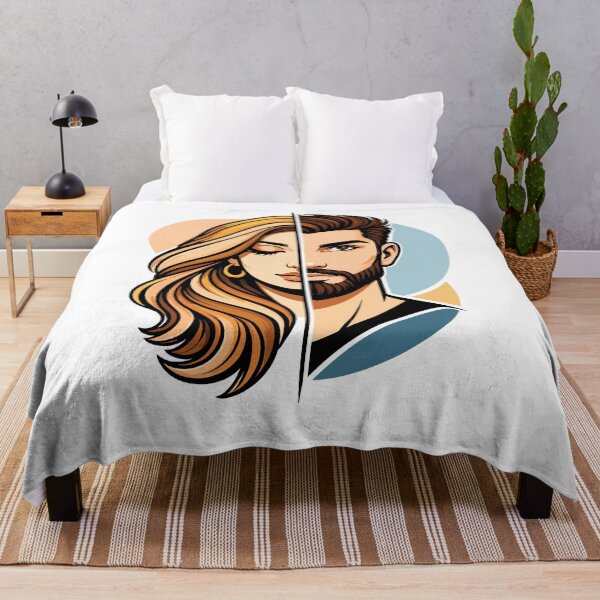 Item preview, Half Man Half Woman Face Vector Art designed and sold by Krincydigitalart.