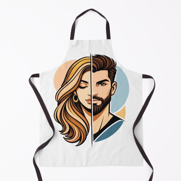 Item preview, Half Man Half Woman Face Vector Art designed and sold by Krincydigitalart.
