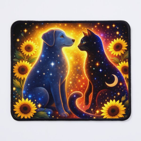 Item preview, Cosmic Dog and Cat Sunflower designed and sold by 0606PM.