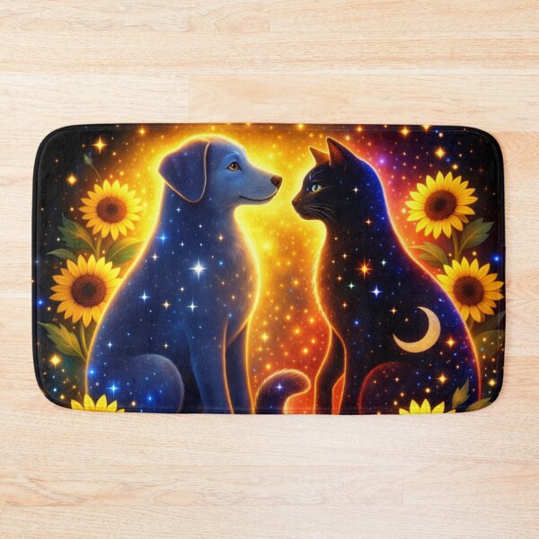 Item preview, Cosmic Dog and Cat Sunflower designed and sold by 0606PM.