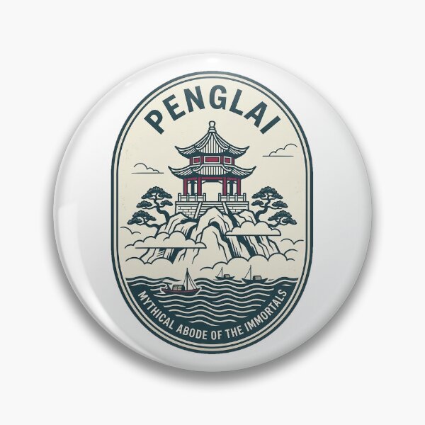 Item preview, Penglai Mythical Abode of the Immortals Vintage Badge designed and sold by k3rstman1.