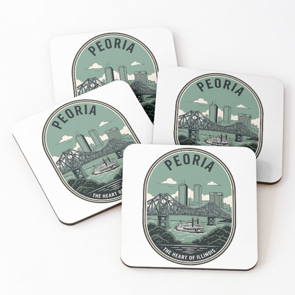 Item preview, Peoria Illinois Vintage Riverboat Skyline Badge designed and sold by k3rstman1.