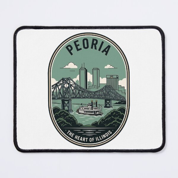 Item preview, Peoria Illinois Vintage Riverboat Skyline Badge designed and sold by k3rstman1.