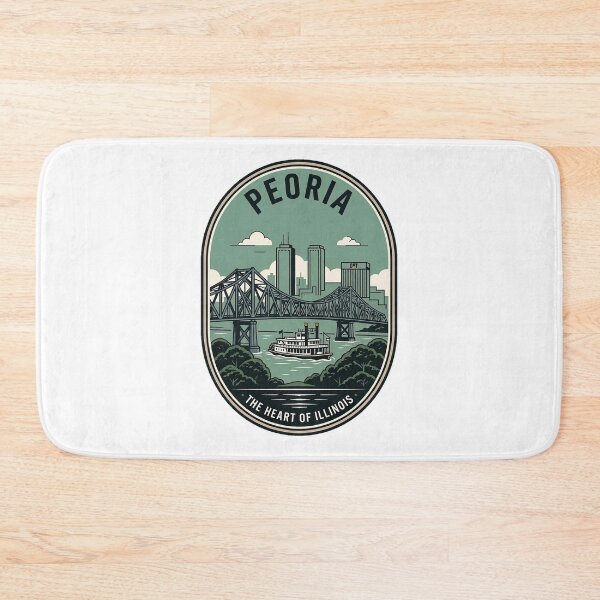 Item preview, Peoria Illinois Vintage Riverboat Skyline Badge designed and sold by k3rstman1.