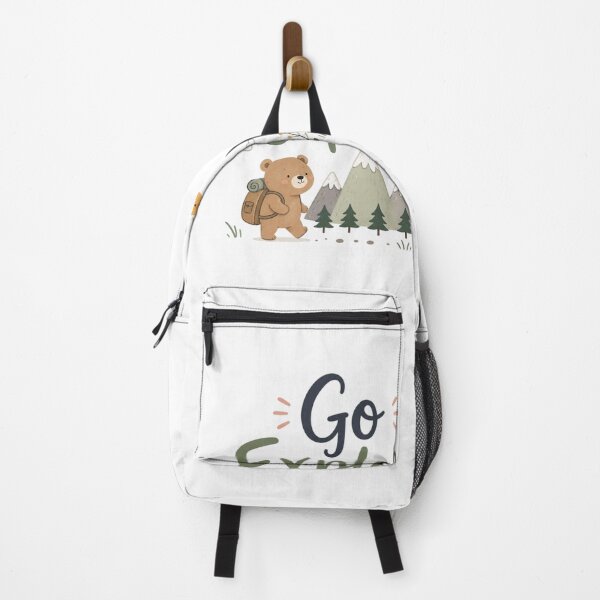 Item preview, Go Explore Cute Adventure Bear Travel Quote Design | Kawaii Nature Wanderlust Illustration designed and sold by Sanika arts .