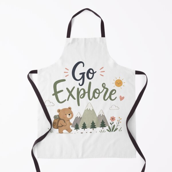 Item preview, Go Explore Cute Adventure Bear Travel Quote Design | Kawaii Nature Wanderlust Illustration designed and sold by Sanika arts .