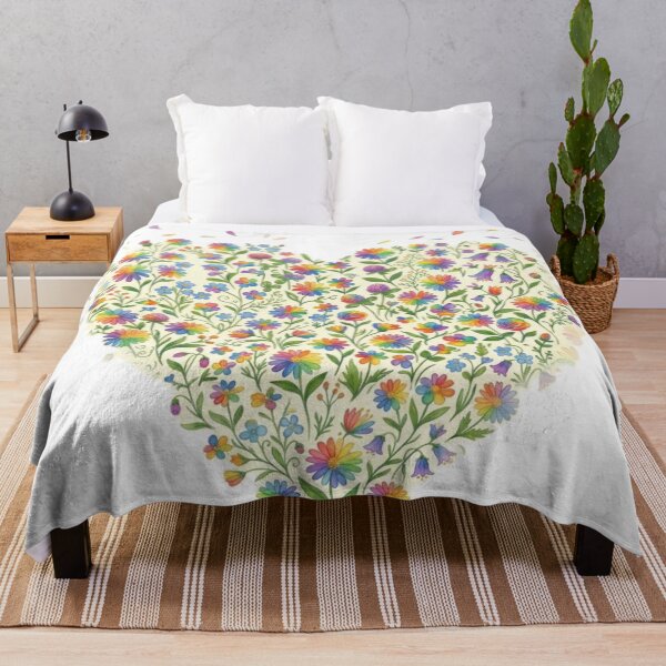 Item preview, Rainbow Flower Heart - Watercolor Floral Art designed and sold by Kokeshidreams.