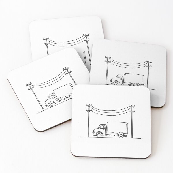 Item preview, Power Line Above Parked Truck designed and sold by rasagamastore.