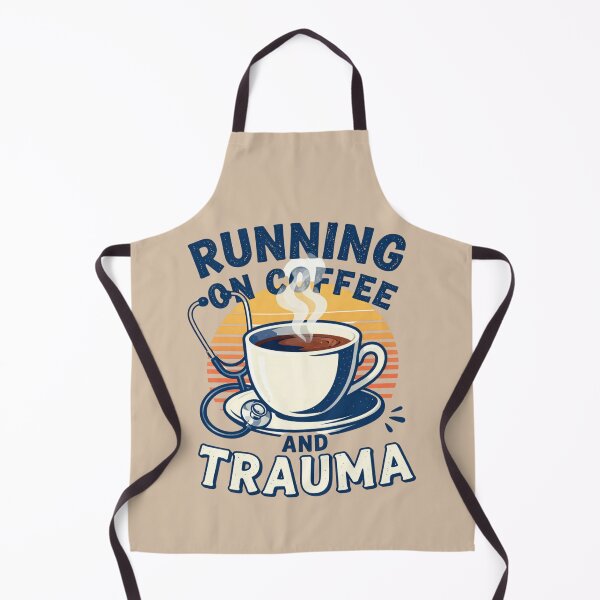 Item preview, Running On Coffee And Trauma Funny Nurse Shirt designed and sold by piketo.