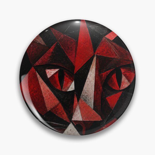 Item preview, Crimson Cubist Cat Portrait designed and sold by ThingsCatsDo.