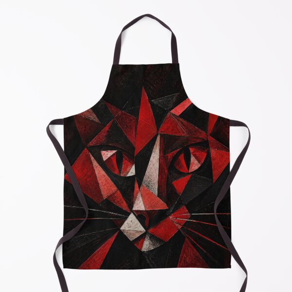 Item preview, Crimson Cubist Cat Portrait designed and sold by ThingsCatsDo.