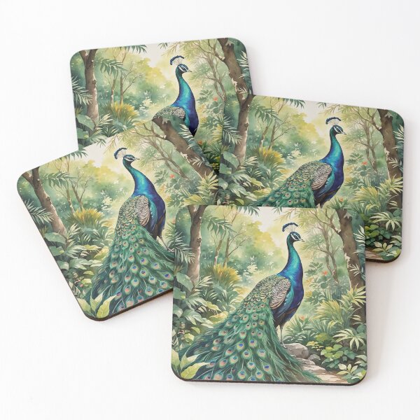 Item preview, Peacock Watercolor Wildlife Bird Art designed and sold by MaverlyShop.