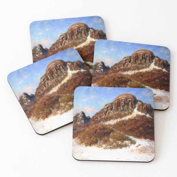 Item preview, Mount Kolsaas: Impression of Snow-Covered Peaks, Nordic Winter Light Norwegian Landscape  designed and sold by artdesignsnow.